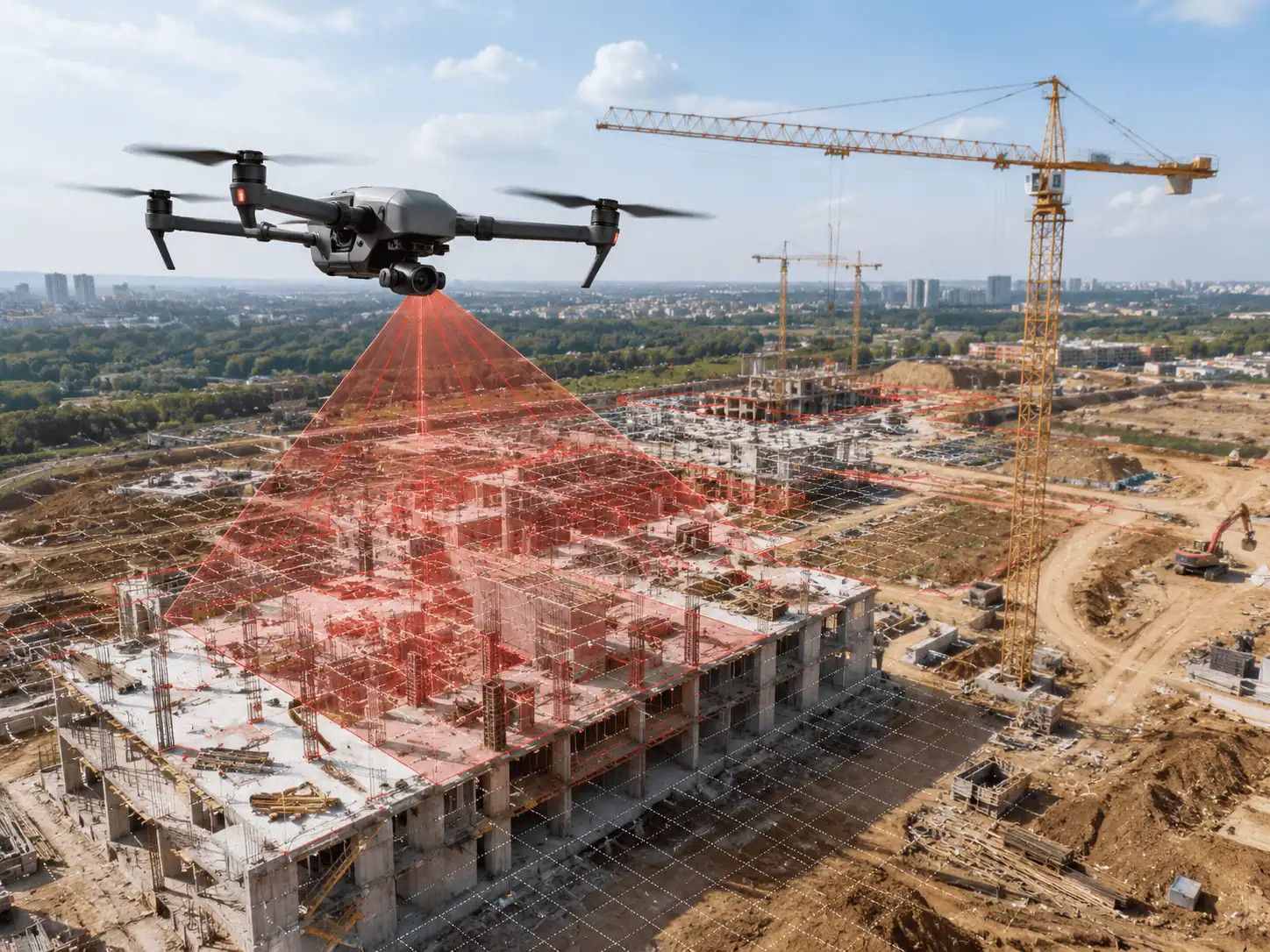 Drone aerial capture in progress over a Canadian project site